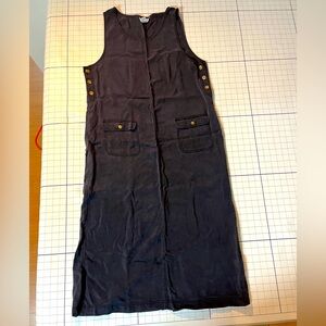 talbots breathable maxi shift dress with utility pockets